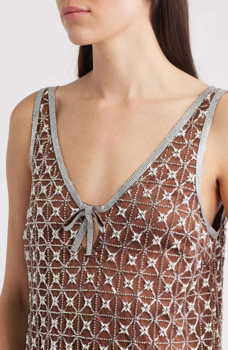 Jeanetta Sequin Embroidery Cocktail Minidress
