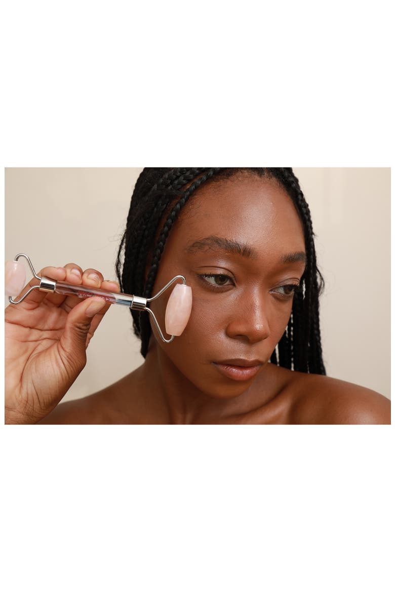 Rose Quartz Crystal Facial Roller, Alternate, color, ROSE QUARTZ