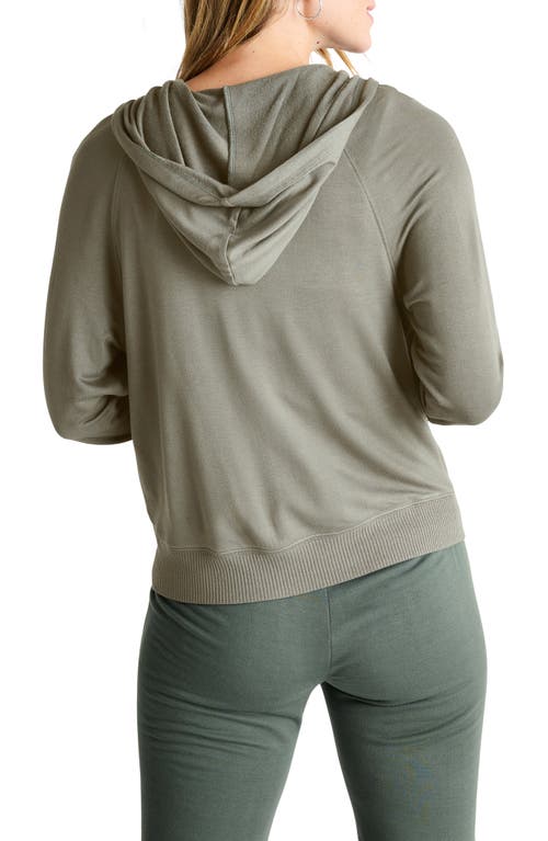 Splendid Supersoft Zip-up Hoodie In Soft Olive