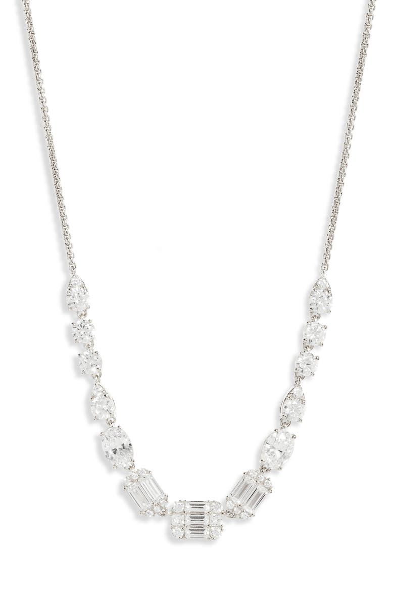 Nadri Cubic Zirconia Frontal Necklace, Main, color, 