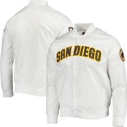 PRO STANDARD Men's Pro Standard White San Diego Padres Wordmark Satin Full-Snap Jacket