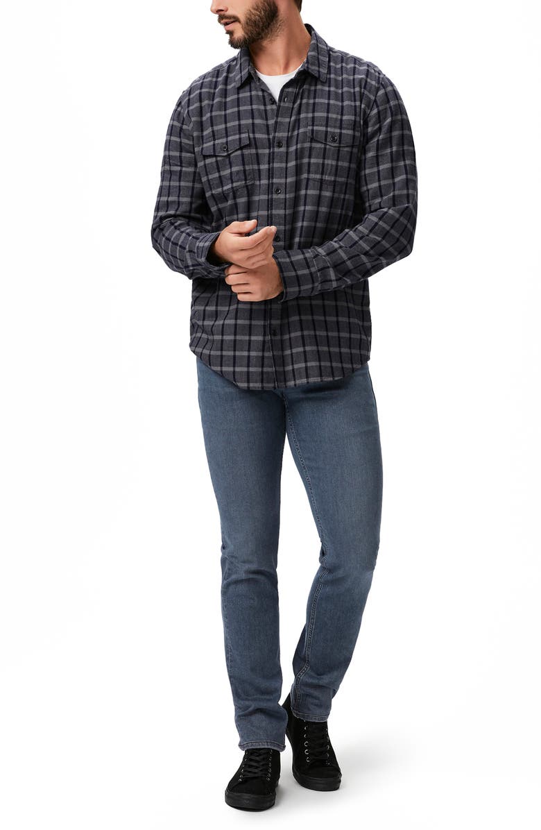 PAIGE Everett Plaid Flannel Button-Up Shirt, Alternate, color, Rocky Grove