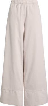 Bernardo Directional Pinstripe Wide Leg Cotton Blend Pants