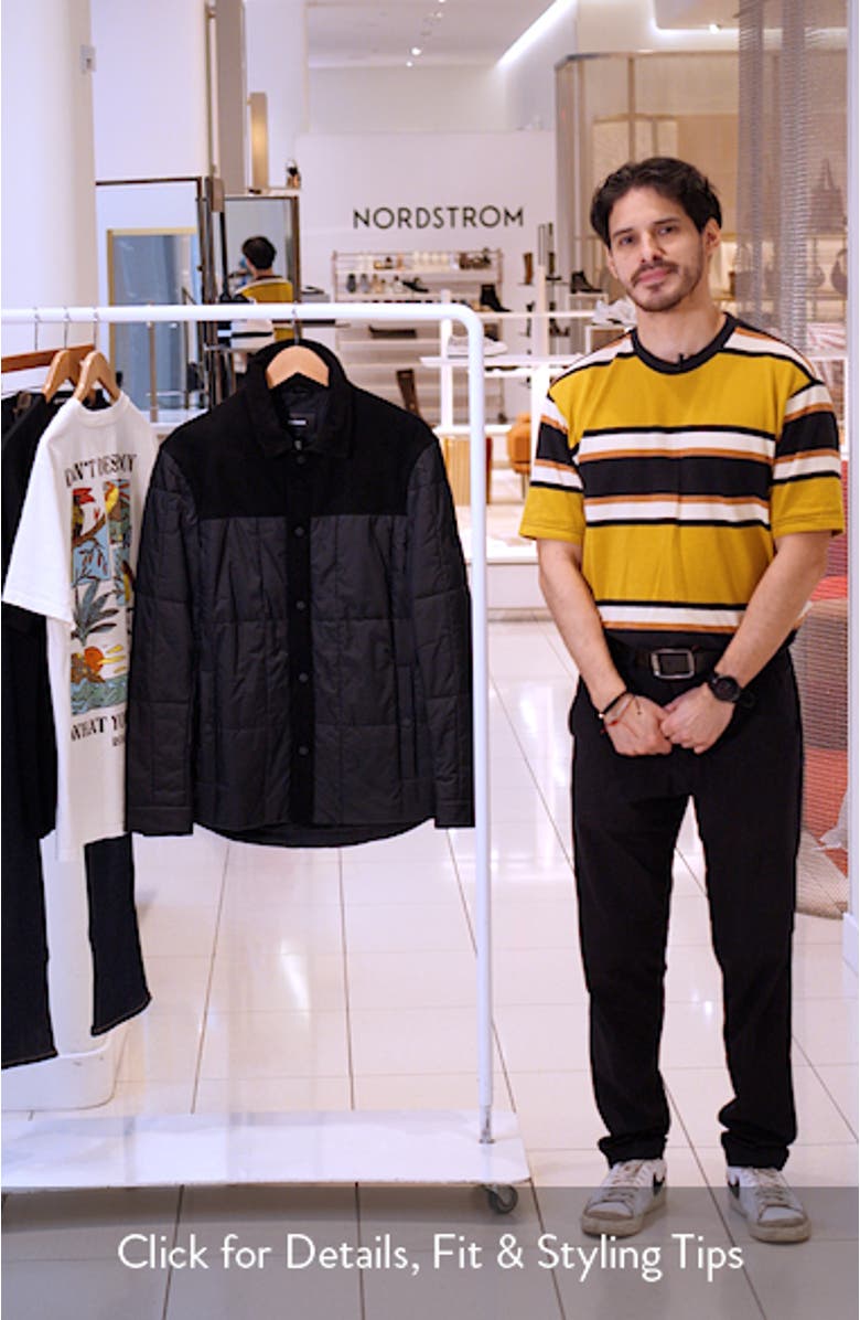 Henrick Mixed Media Insulated Water Resistant Shirt Jacket, sales video thumbnail