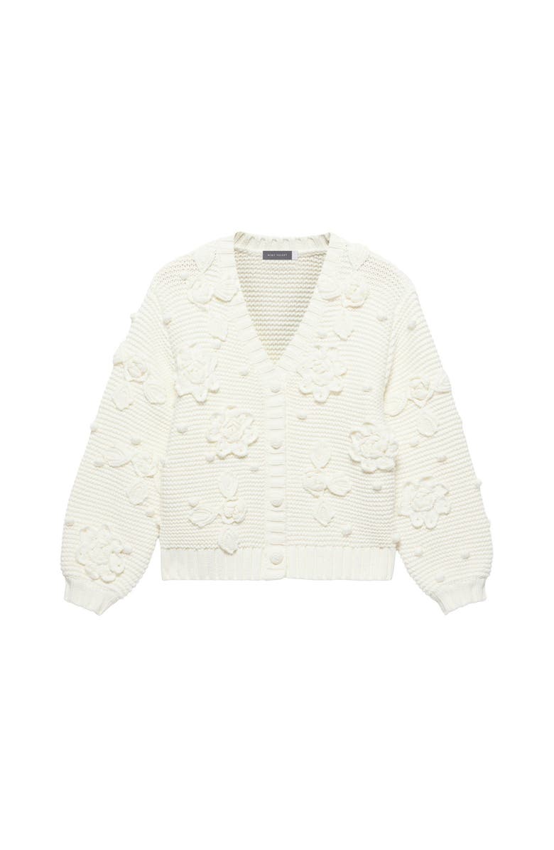 MINT VELVET Applique Flower Cardigan, Alternate, color, Ivory