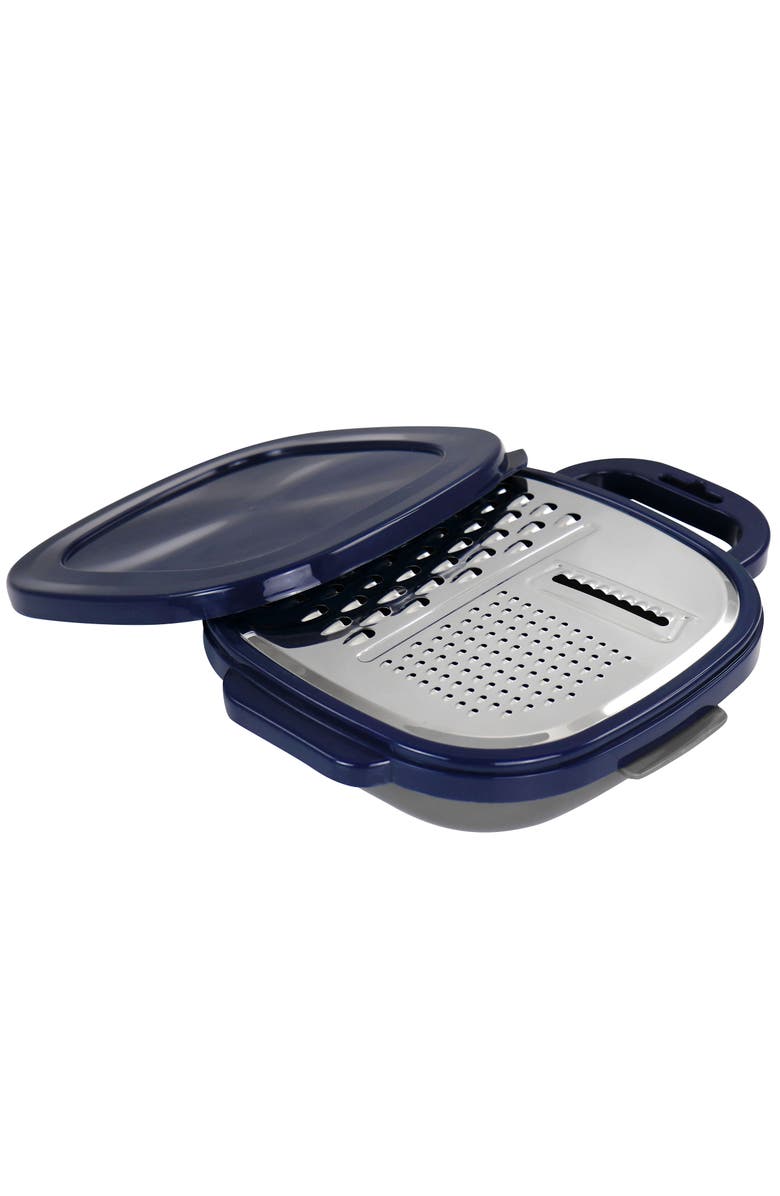 OSTER Flatmarine 3 Piece Grater and Container Set, Main, color, Navy