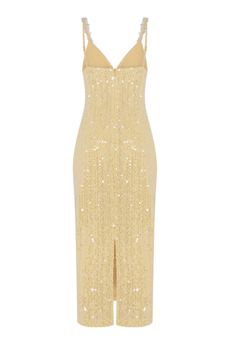 Iara Crochet Flowers Midi Dress, Alternate, color, YELLOW