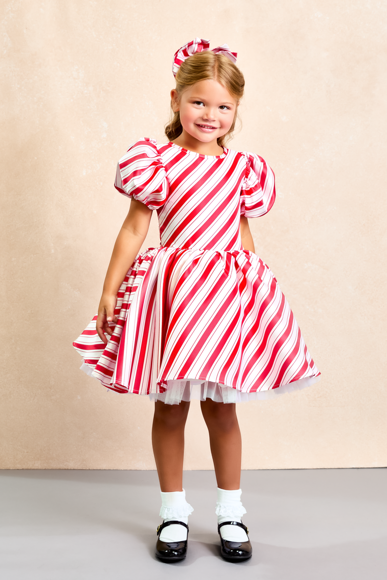 Candy Cane Dress for Girls, Alternate, color, Red