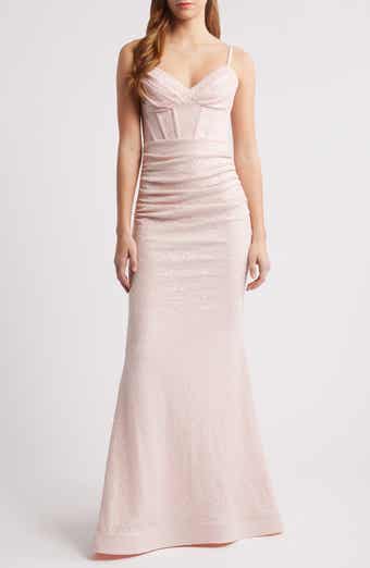 CITY STUDIO Gathered Waist Sequin Dress