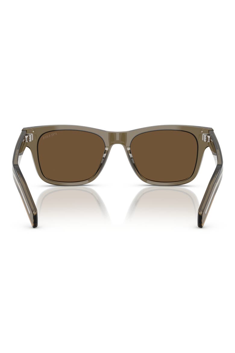 55mm Rectangular Sunglasses, Alternate, color, TRANSPARENT TERRA / DARK BROWN