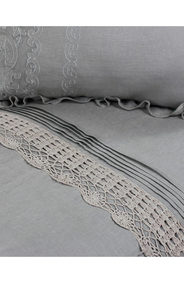 MELANGE HOME Tabitha Linen Duvet 3-Piece Set, Alternate, color, Grey Storm