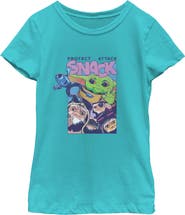 Star Wars: The Mandalorian and Grogu Girl's Star Wars The Mandalorian and Grogu Protect Attack Snack Collage  Graphic T-Shirt
