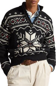 Polo Ralph Lauren Snowflake Wool Quarter Zip Sweater
