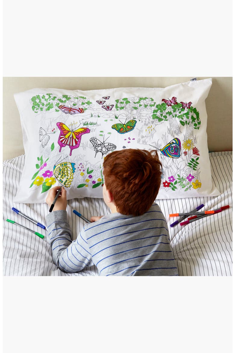 Color Your Own Pillowcase Butterfly, Alternate, color, White