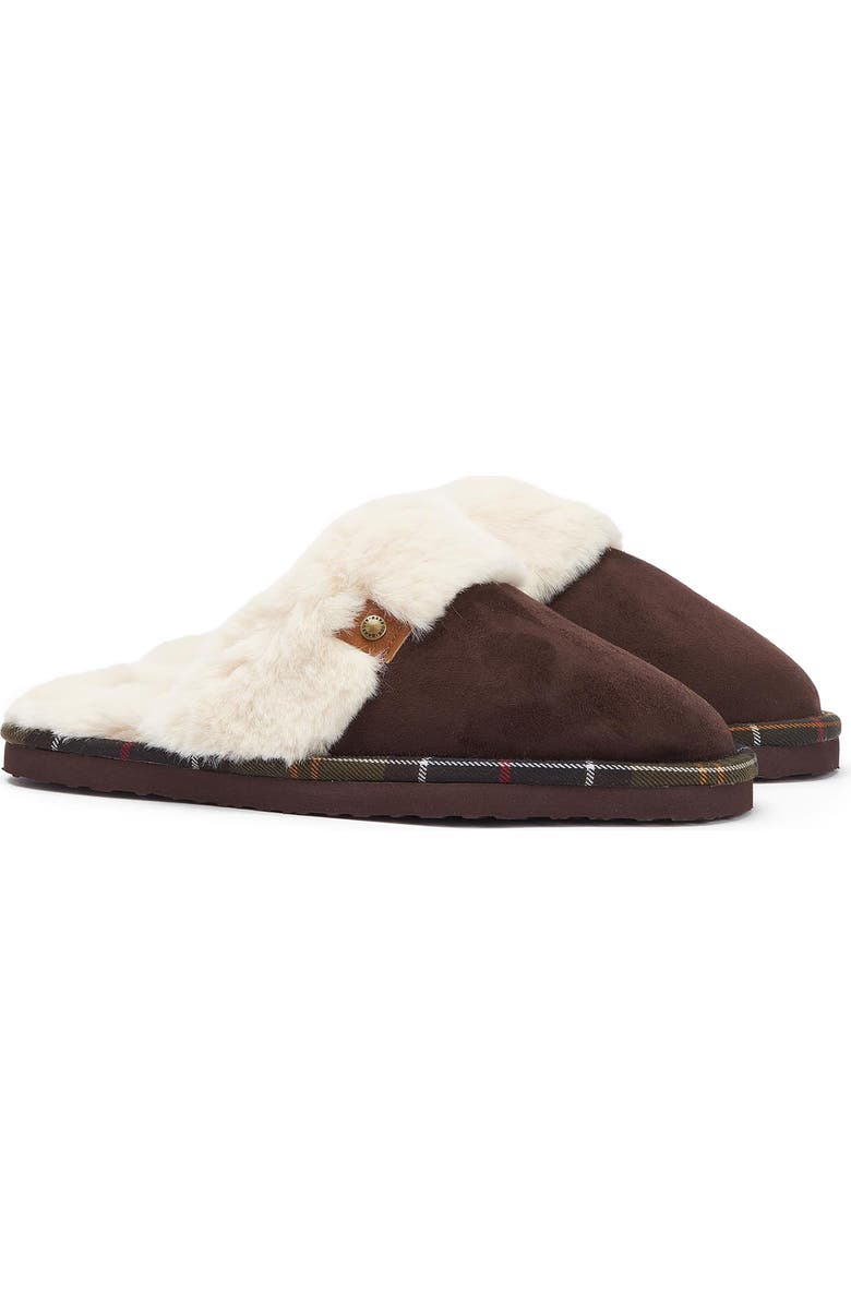 Barbour Claudia Faux Fur Lined Scuff Slipper, Main, color,