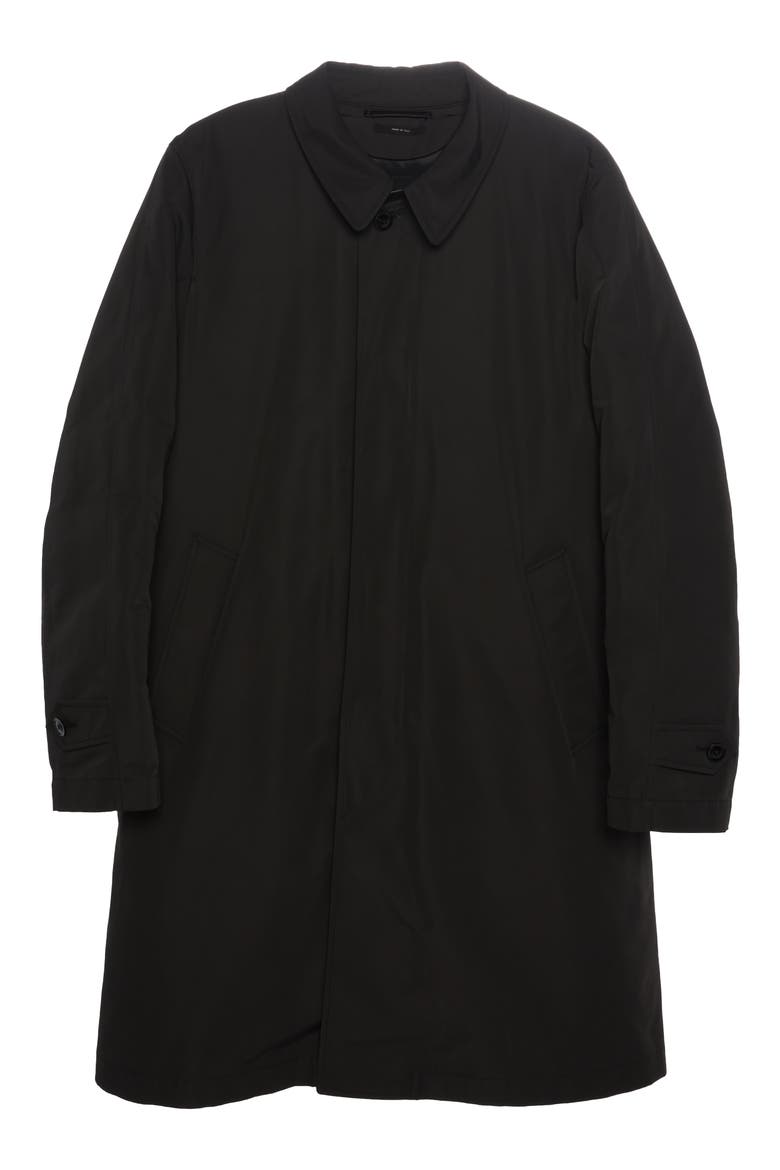 Classic Fit Microfaille Raincoat, Alternate, color, BLACK