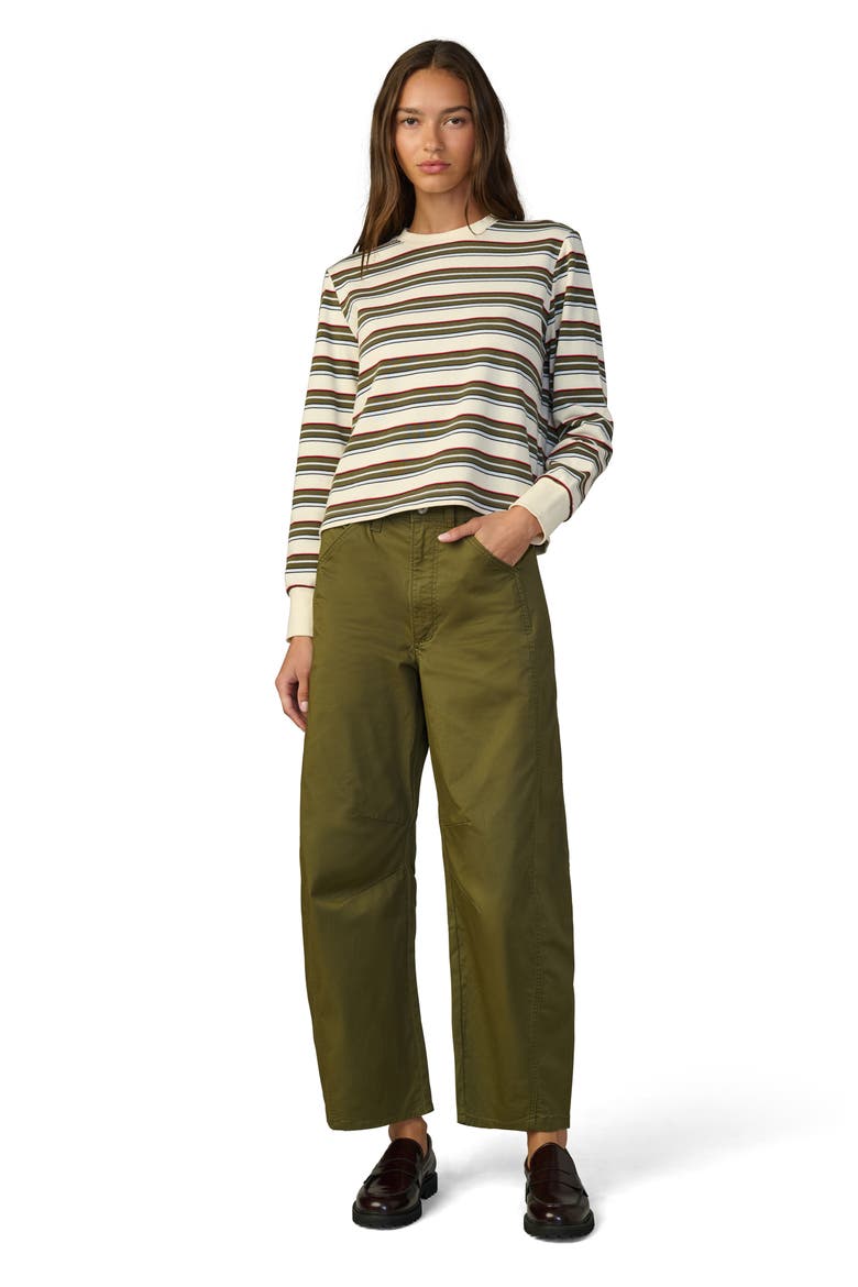 Stripe Long Sleeve Cotton T-Shirt, Alternate, color, IVY MULTI STRIPE