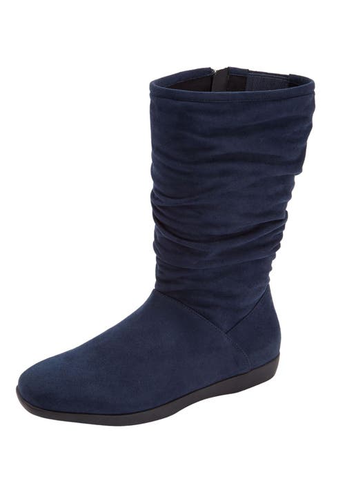 Comfortview The Aneela Wide Calf Boot In Blue