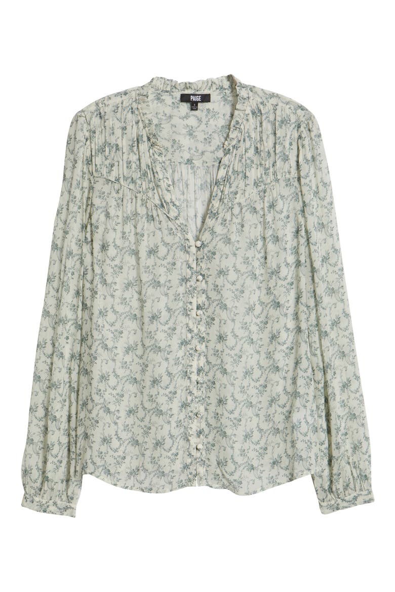 Monika Floral Long Sleeve Shirt, Alternate, color, CREAM/ALOE
