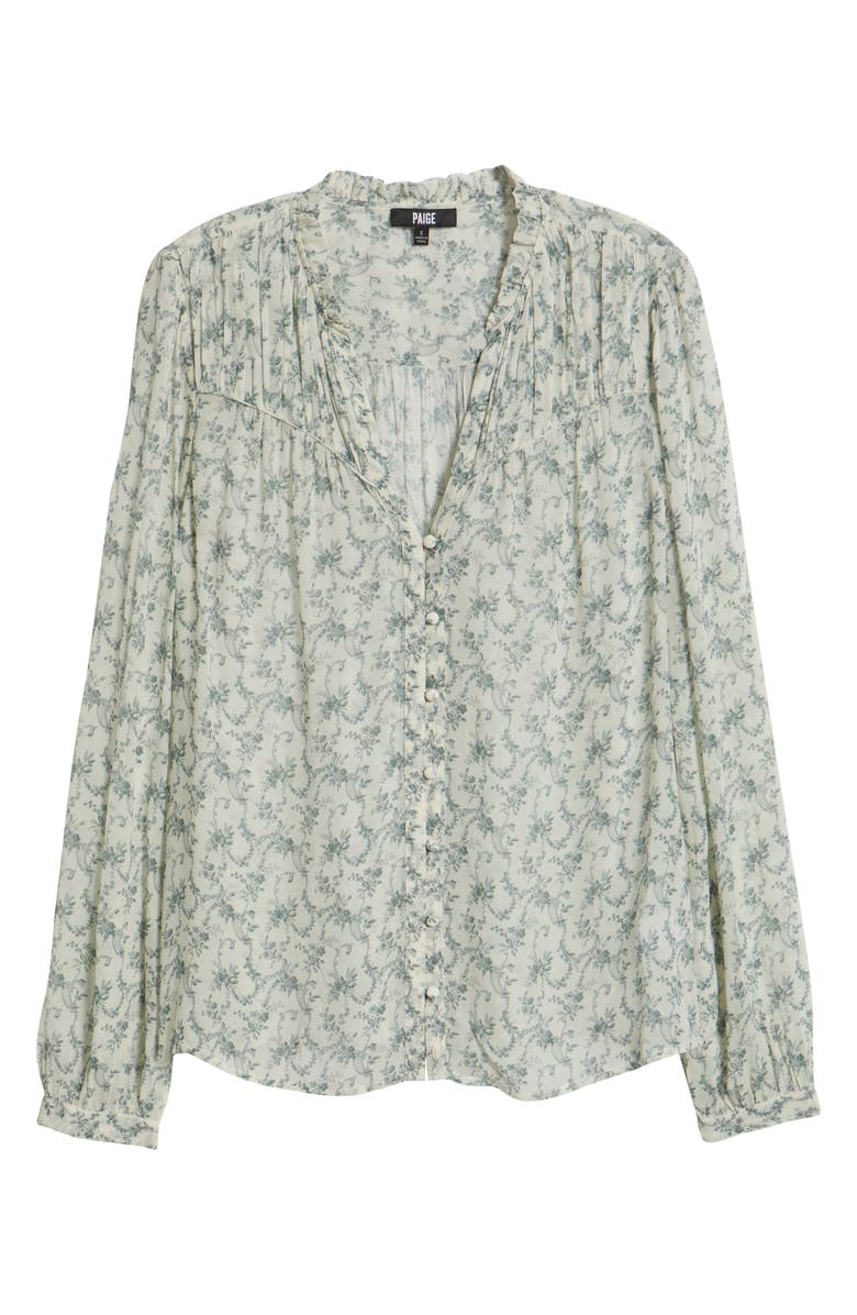 PAIGE Monika Floral Long Sleeve Shirt, Alternate, color, Cream/Aloe