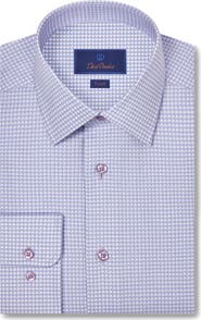 David Donahue Trim Fit Micro Check Dobby Dress Shirt
