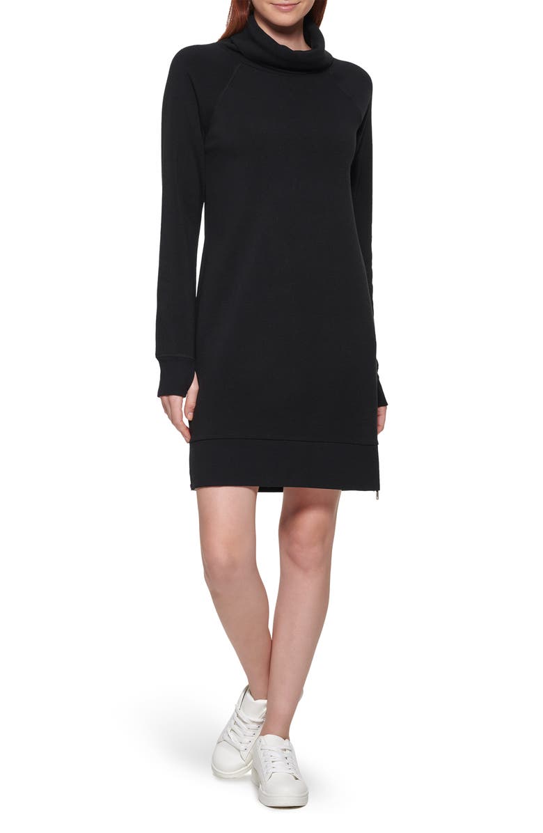 Marc New York Performance Fabulous Fleece Funnel Neck Dress, Main, color, 