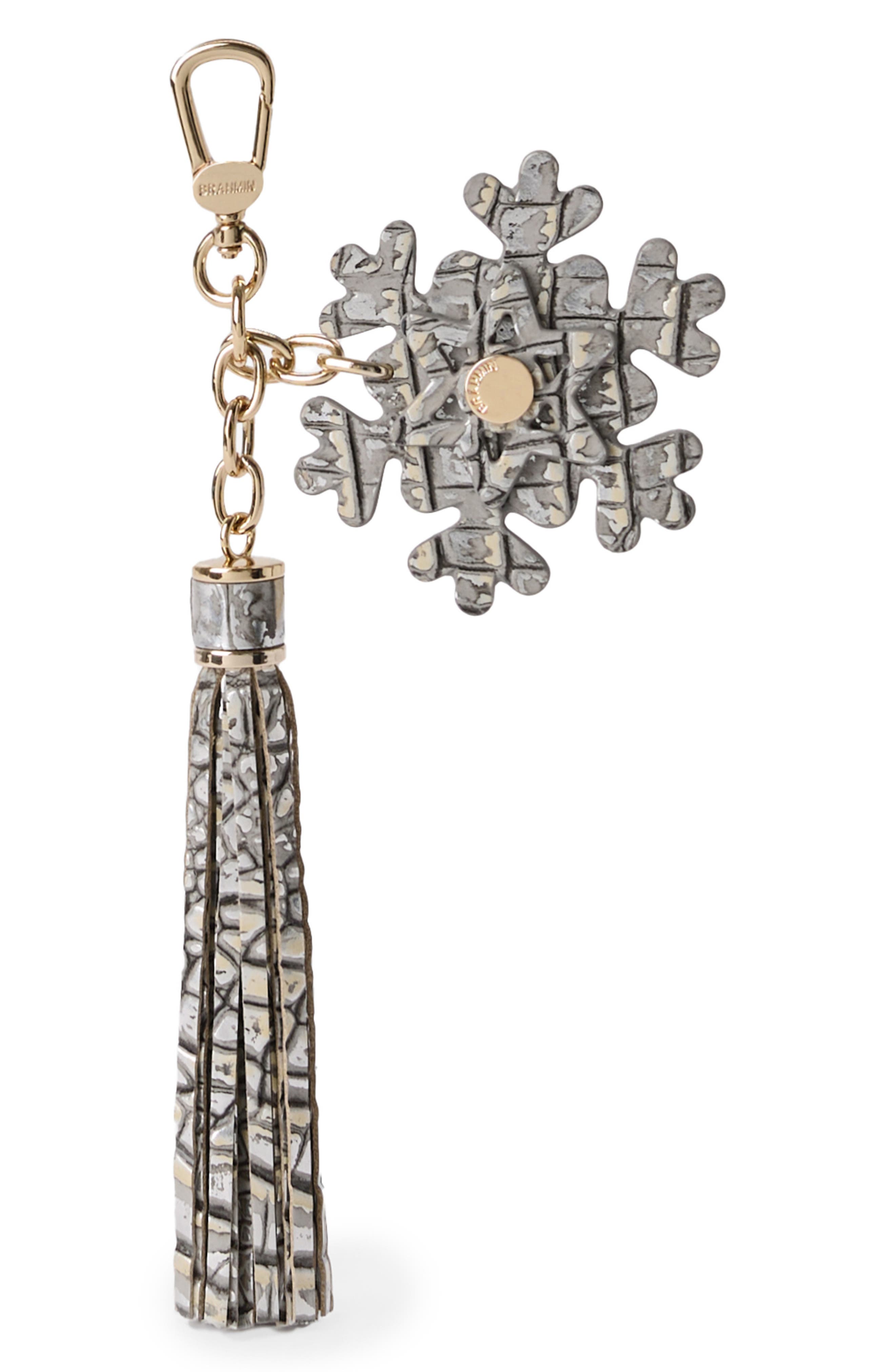 Brahmin Snowflake Tassel Charm, Main, color, 