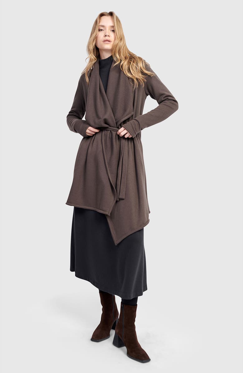 Alembika Cloud Wrap Cardigan, Alternate, color, Mocha
