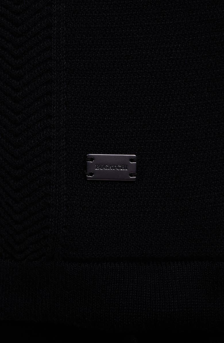 Bugatchi Short Sleeve Cardigan, Alternate, color, Black