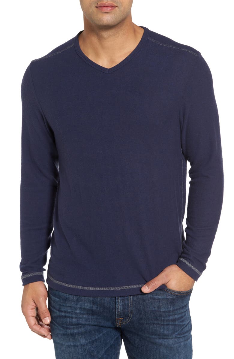 Tommy Bahama 'Leeward' V-Neck Long Sleeve T-Shirt, Main, color, 