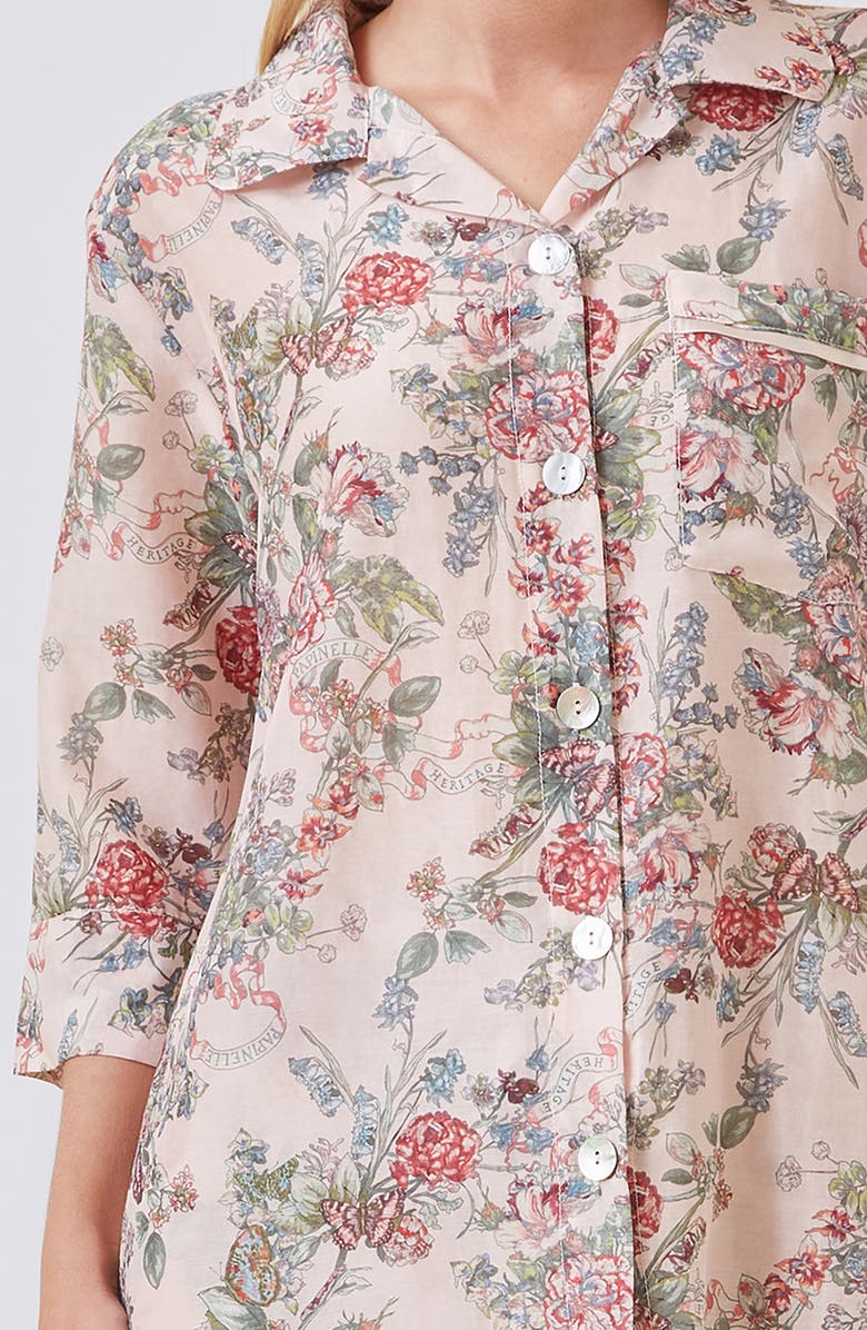 Papinelle Layla Cotton & Silk Crop Pajamas, Alternate, color, Pink