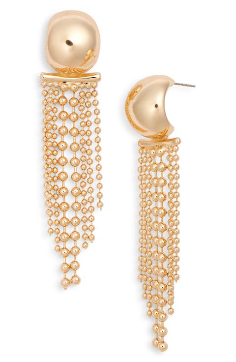 Mixed Chain Fringe Hoop Earrings