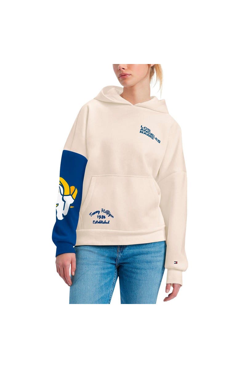 Tommy Hilfiger Women's Tommy Hilfiger Cream/Royal Los Angeles Rams Harriet Pullover Hoodie, Main, color, Cream