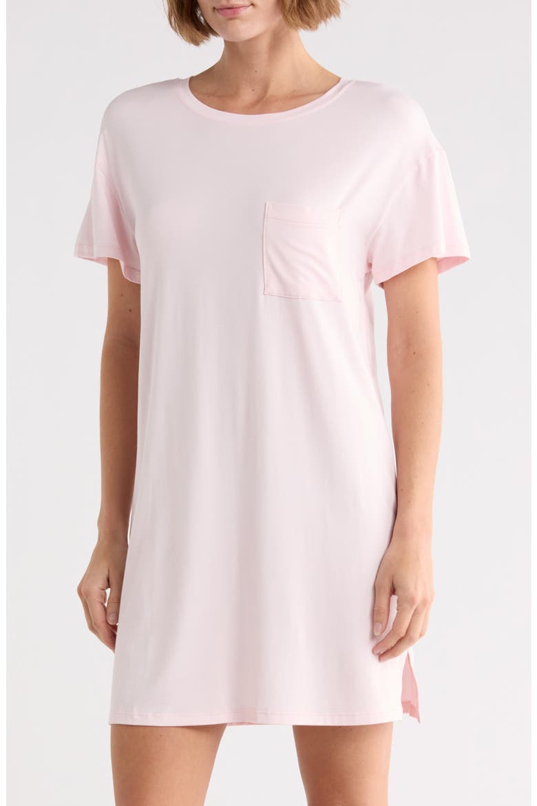 Tranquility Short Sleeve Nightshirt, Main, color, PINK CRYSTAL