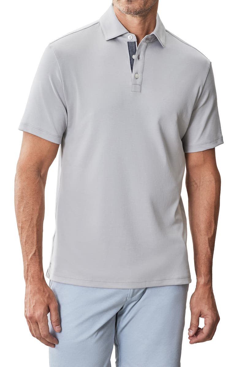 Robert Barakett Georgia Short Sleeve Pima Cotton Polo, Main, color, Chalk