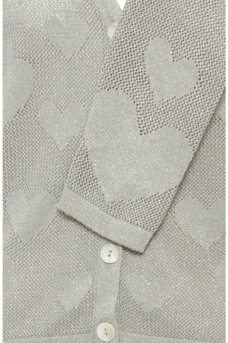 Heart Detail Cardigan, Alternate, color, SILVER