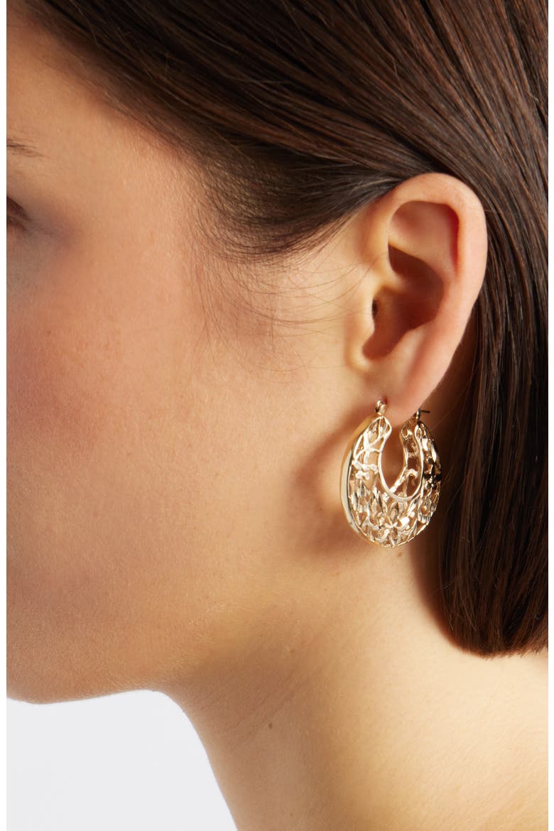 Spanish Fly Hoop Earrings, Alternate, color, GOLD