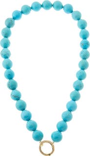 BY ADINA EDEN Semi Precious Turquoise Large Bead Clicker Necklace