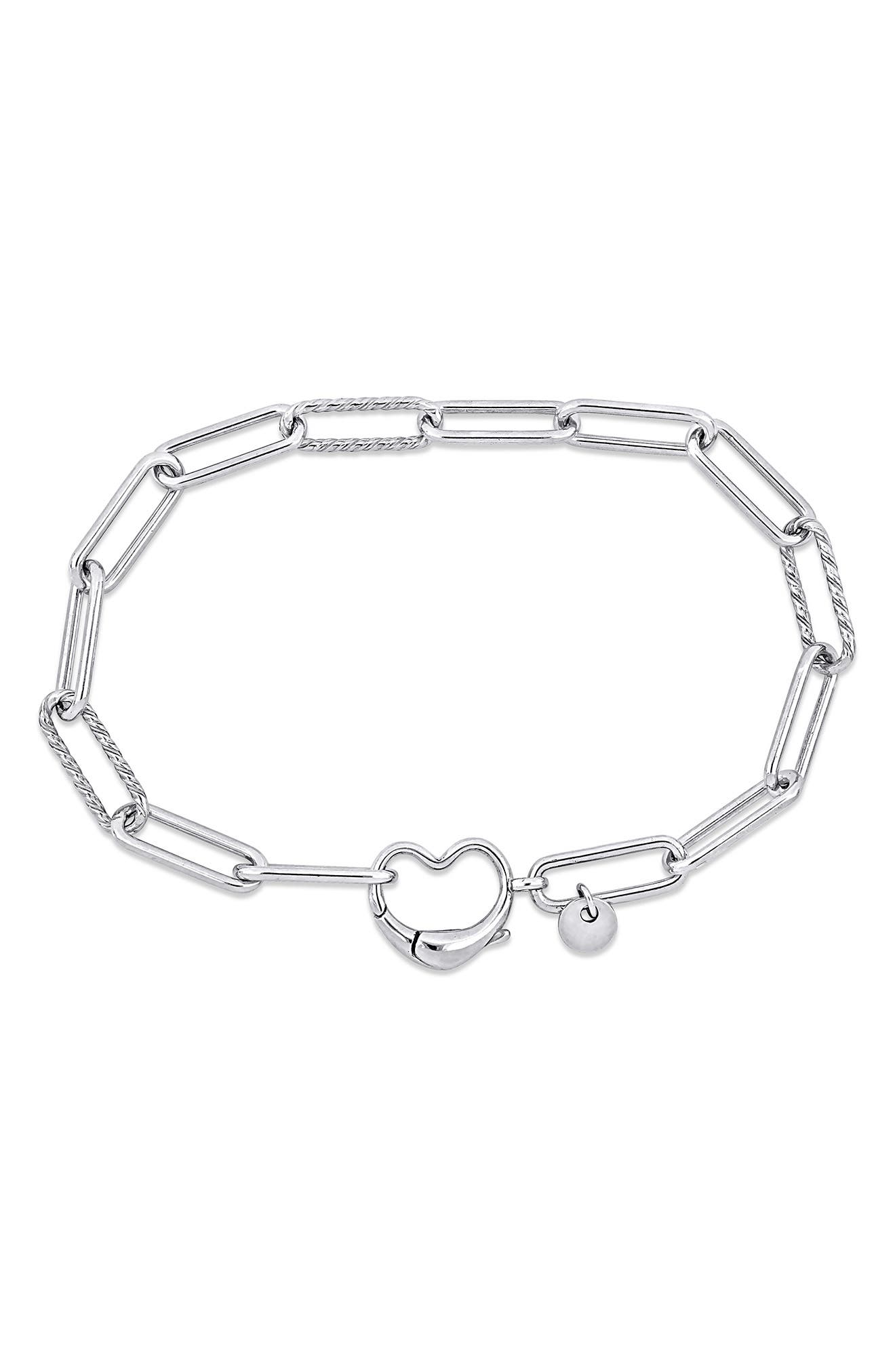 DELMAR Heart Paperclip Link Bracelet