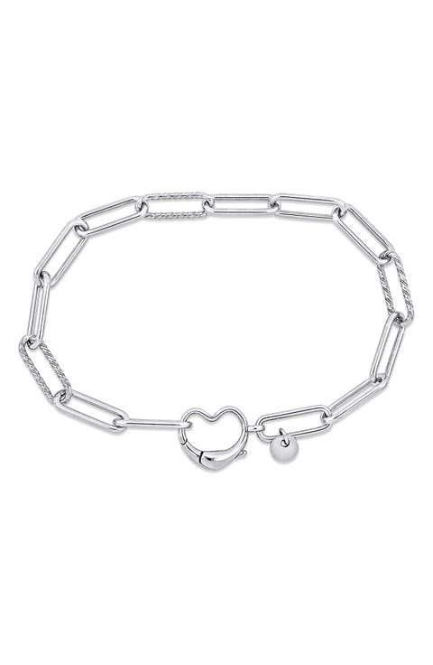 Heart Paperclip Link Bracelet