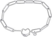 DELMAR Heart Paperclip Link Bracelet