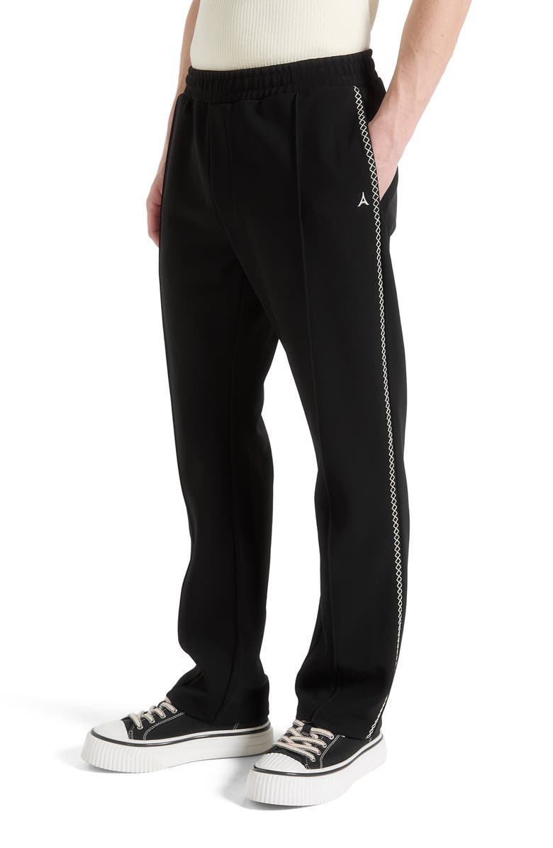 Manière De Voir Gael Contrast Whipstitch Relaxed Track Pants, Alternate, color, Black
