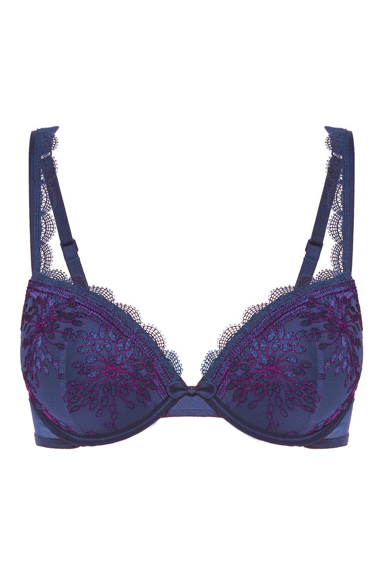 Singuliere Underwire Padded Push-Up Bra, Alternate, color, MIDNIGHT