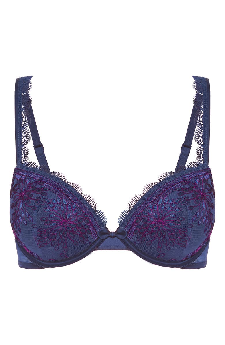 Simone Perele Singuliere Underwire Padded Push-Up Bra, Alternate, color, Midnight