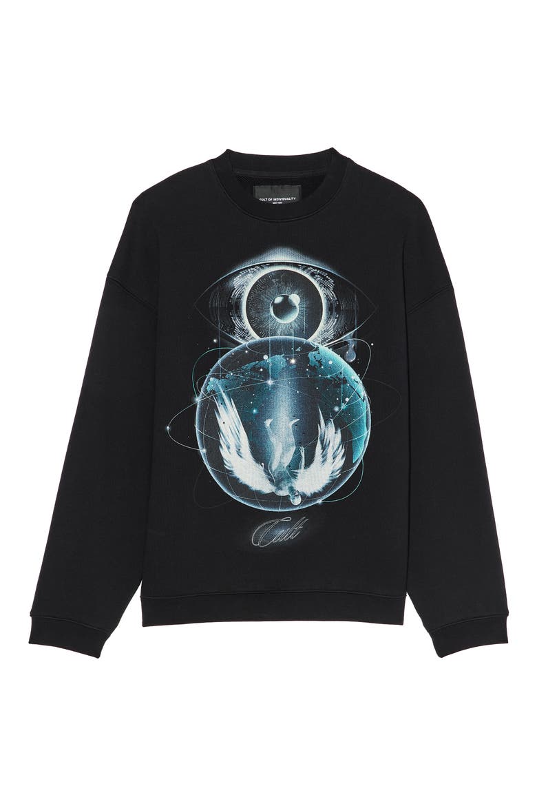 Cotton Fleece Graphic Sweatshirt, Alternate, color, TEARDROP