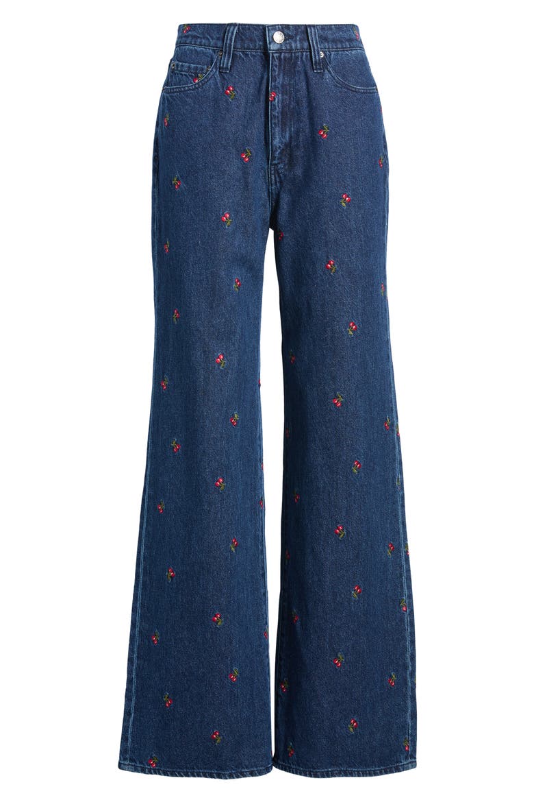Farout Embroidered Wide Leg Jeans, Alternate, color, CHERRY AVENUE
