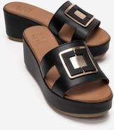 Forever & Always Shoes Hiola Leather Platform Sandal