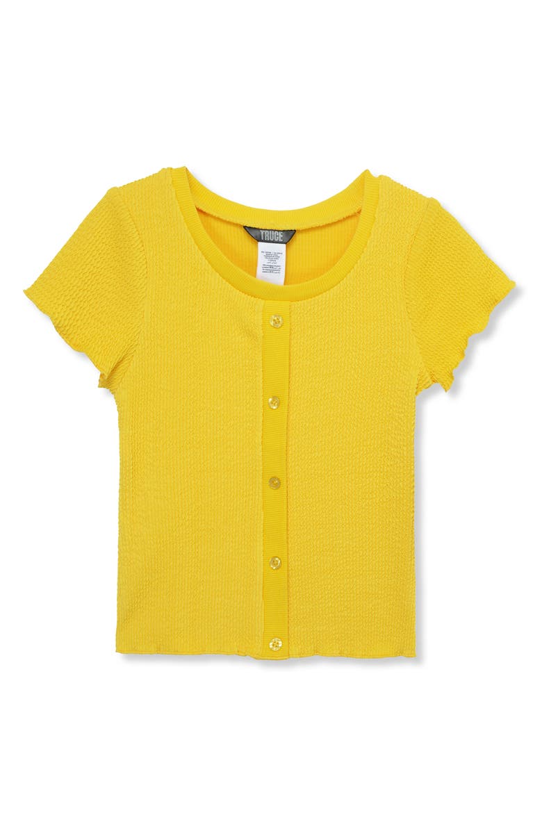Truce Kids' Textured Button Accent Top, Main, color, Yellow