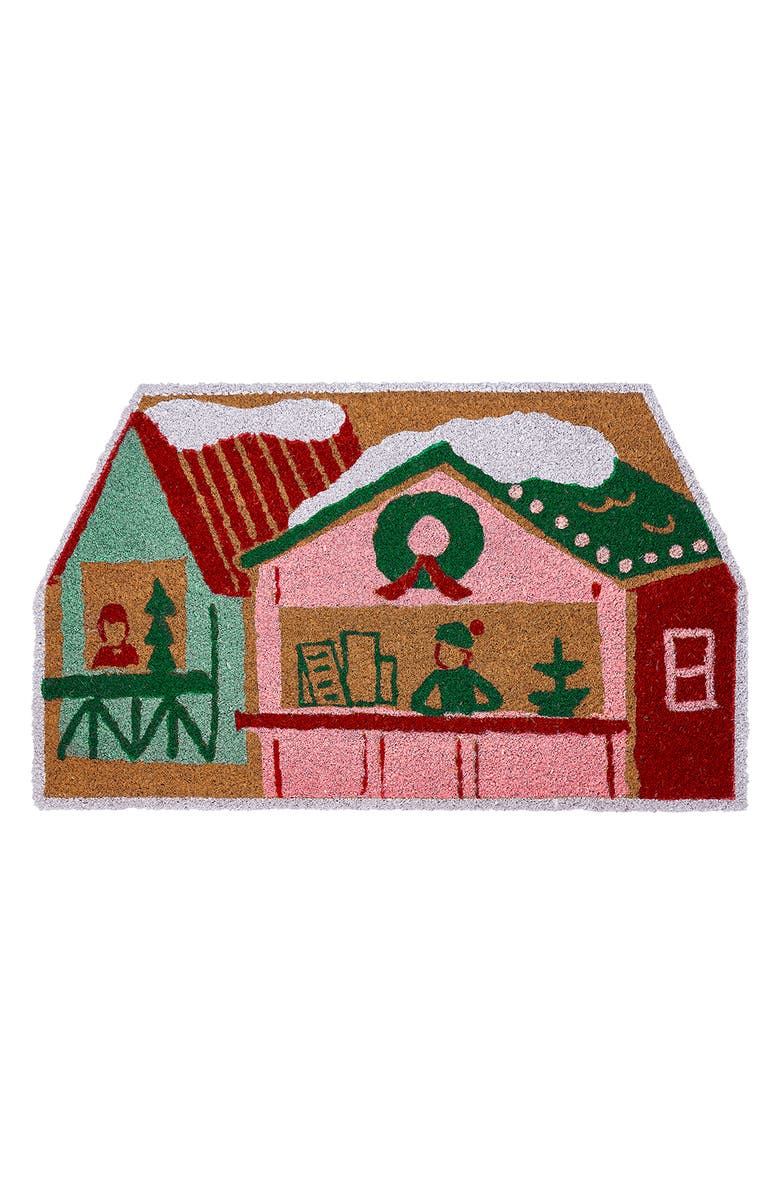 Hallmark Holiday Houses Doormat, Main, color, Brown