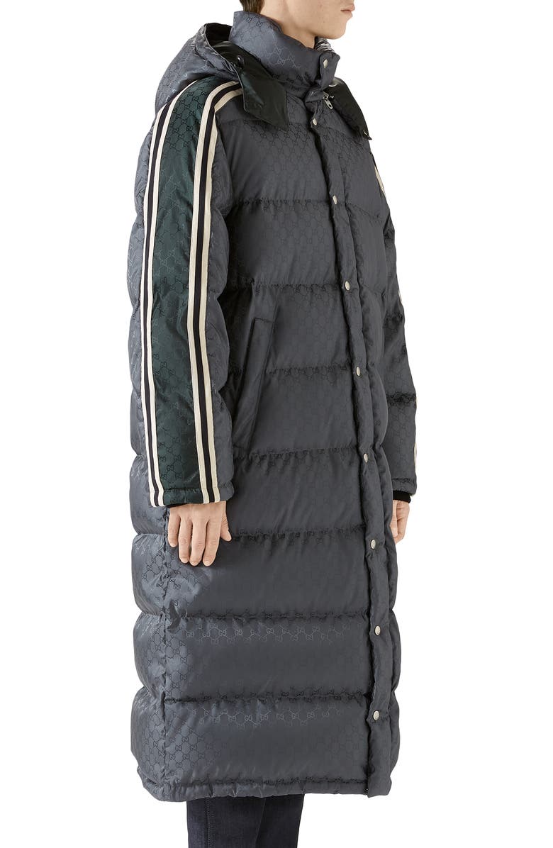 Gucci GG Jacquard Quilted Down Nylon Coat, Alternate, color, 
